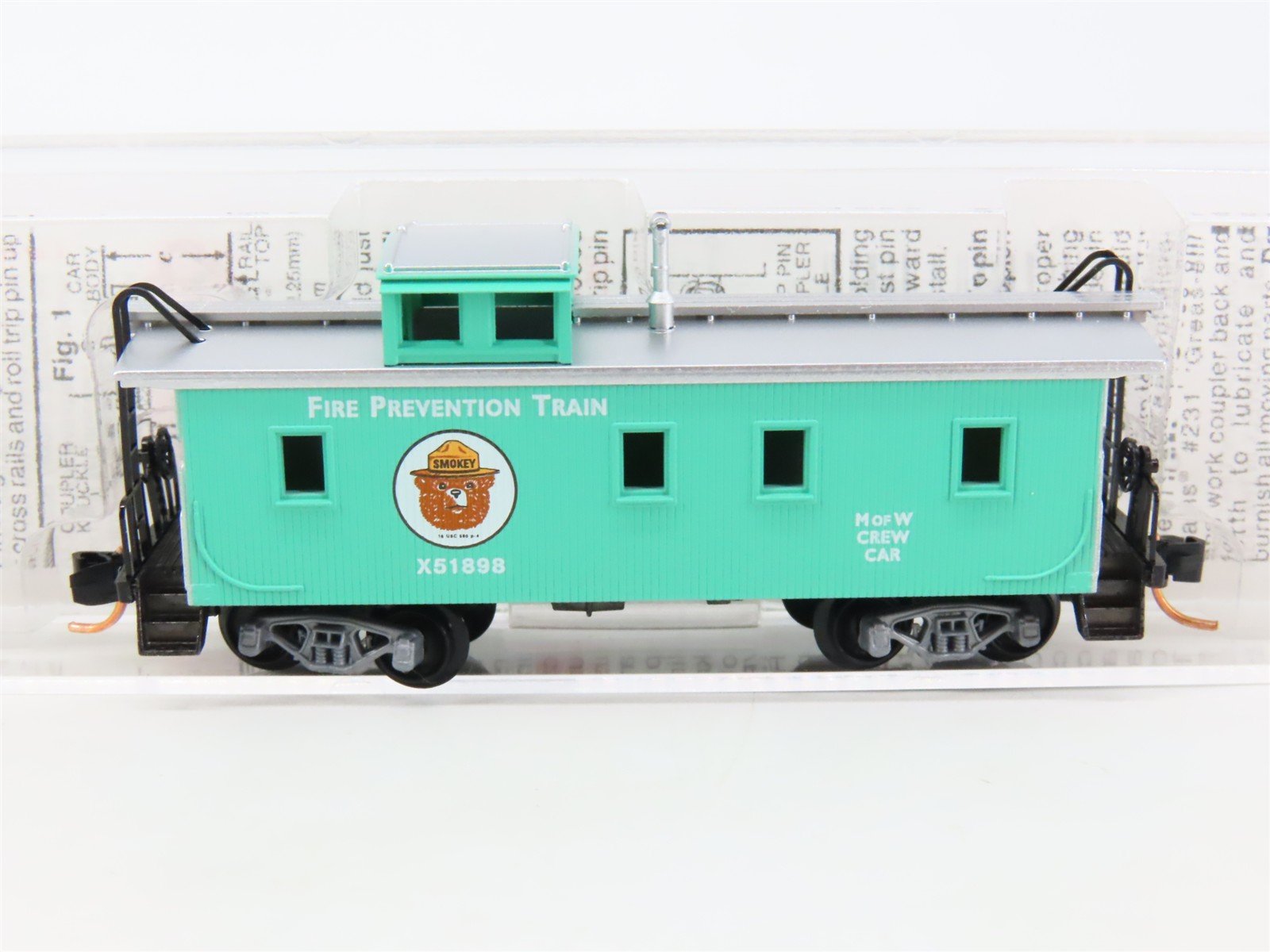 N Scale Micro-Trains MTL 51210 Smokey Bear 34' Wood MofW Caboose #X51898