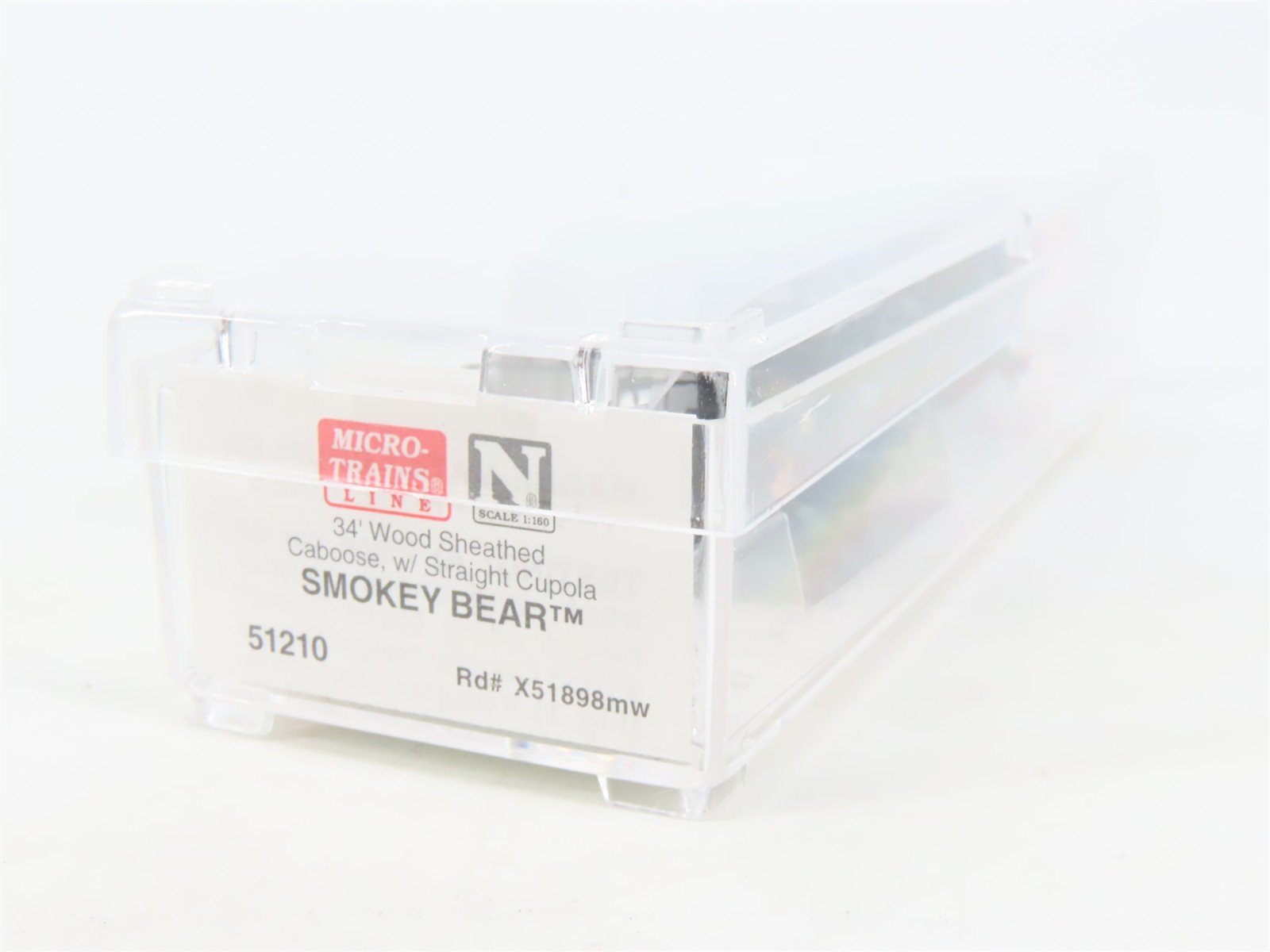 N Scale Micro-Trains MTL 51210 Smokey Bear 34' Wood MofW Caboose #X51898