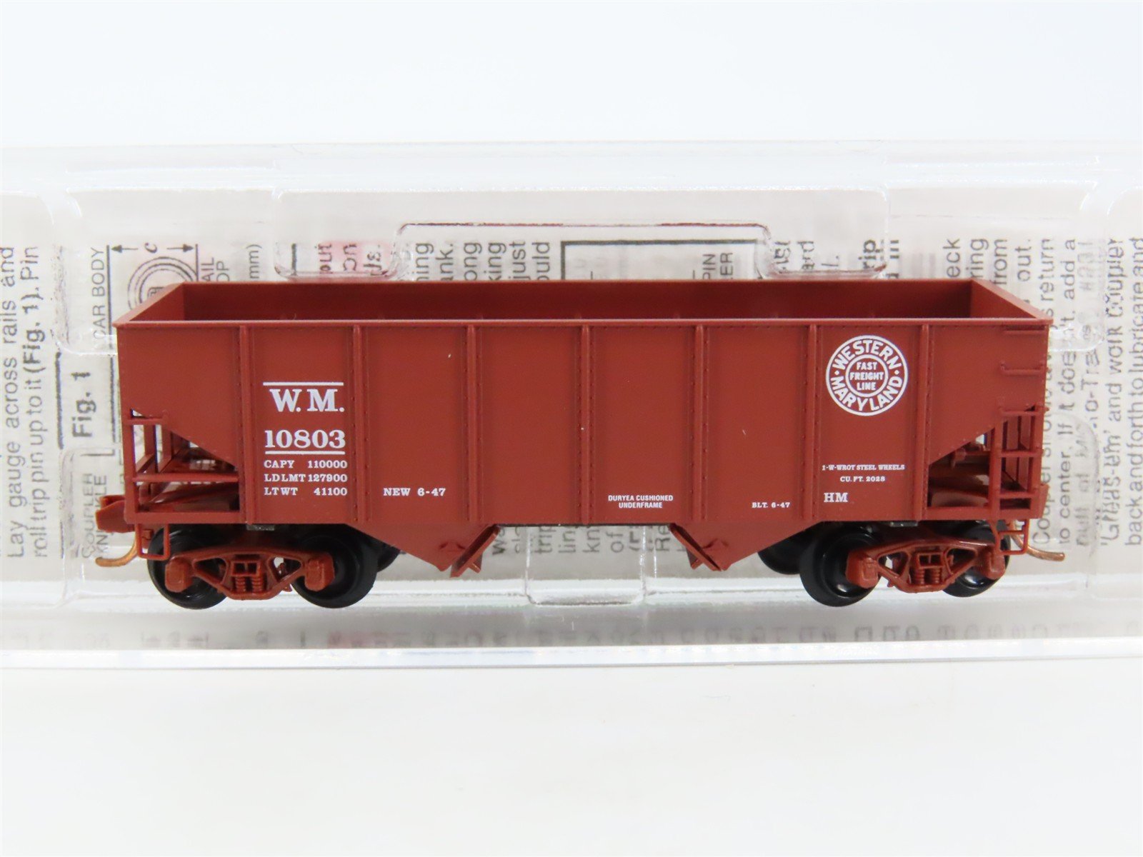 N Scale Micro-Trains MTL 56090 WM Western Maryland 2-Bay Open Hopper #10803