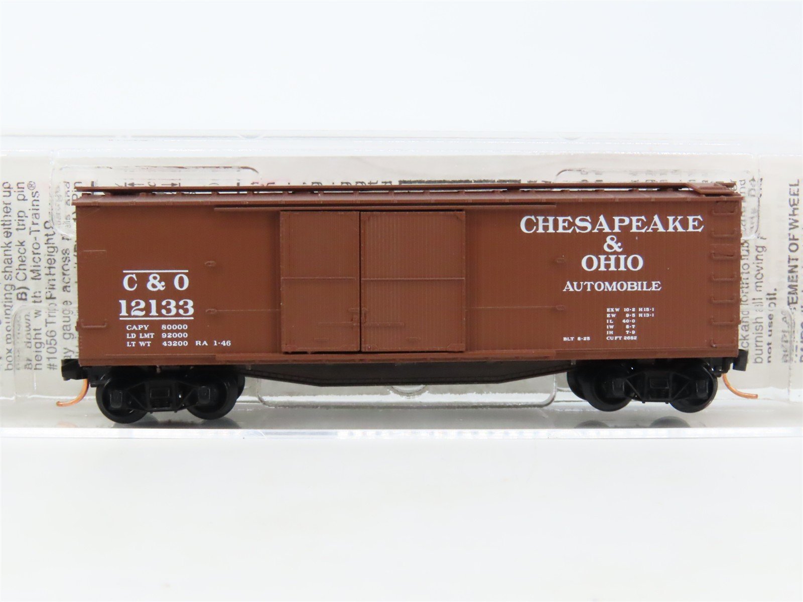 N Scale Micro-Trains MTL 43070 C&O Chesapeake & Ohio 40' Auto Box Car #12133