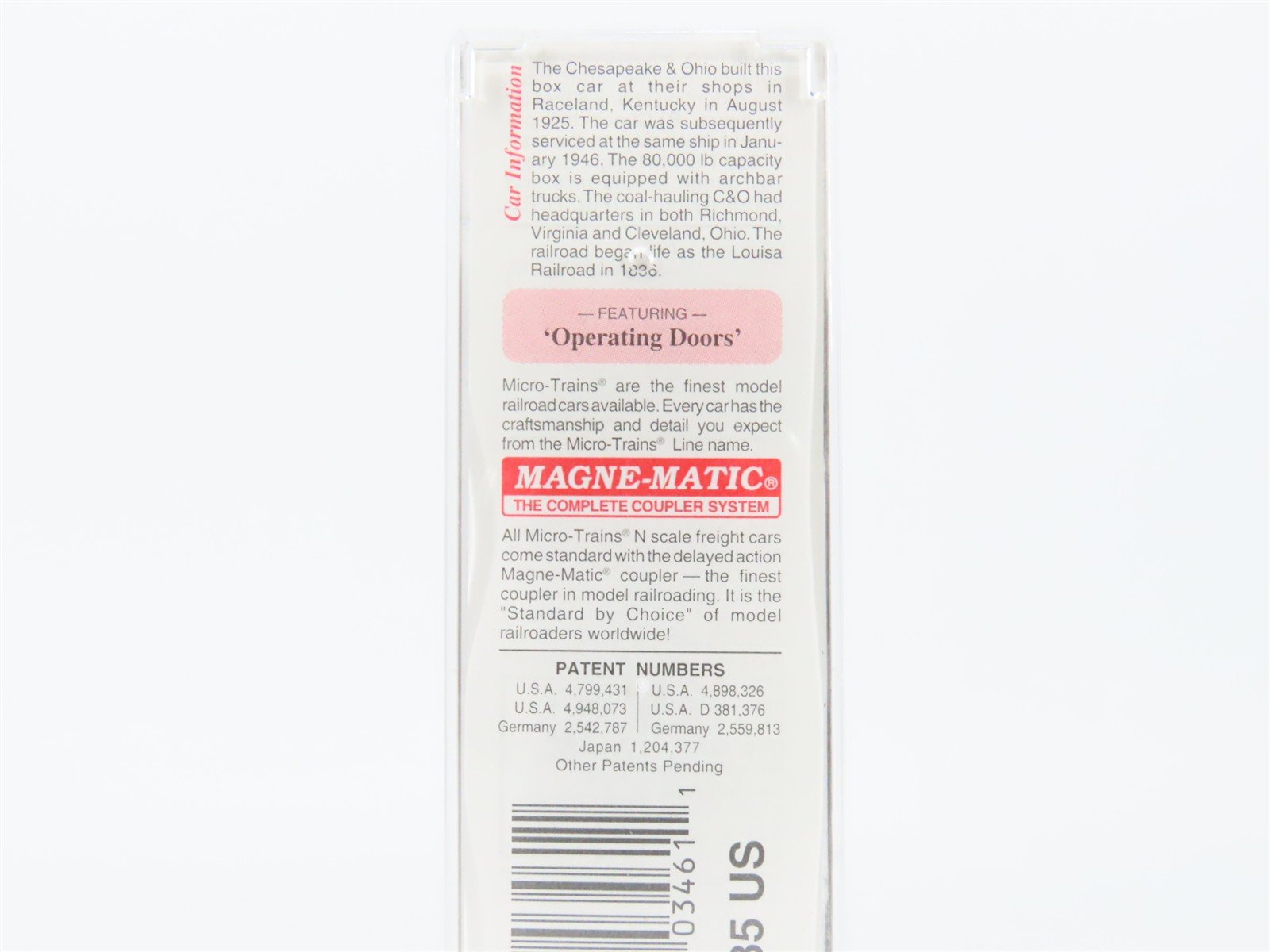 N Scale Micro-Trains MTL 43070 C&O Chesapeake & Ohio 40' Auto Box Car #12133