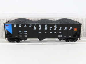 N Micro-Trains MTL 108080 RBMN Reading & Northern 3-Bay Hopper #7286 w/ Load