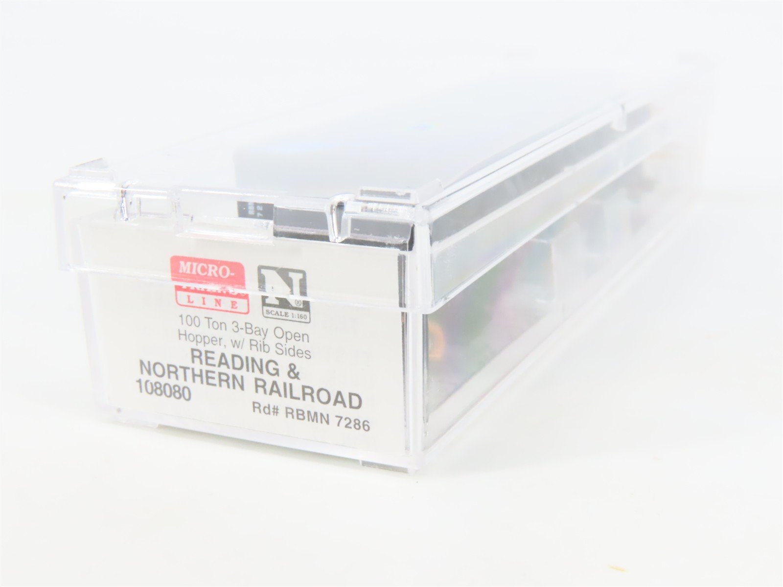N Micro-Trains MTL 108080 RBMN Reading & Northern 3-Bay Hopper #7286 w/ Load