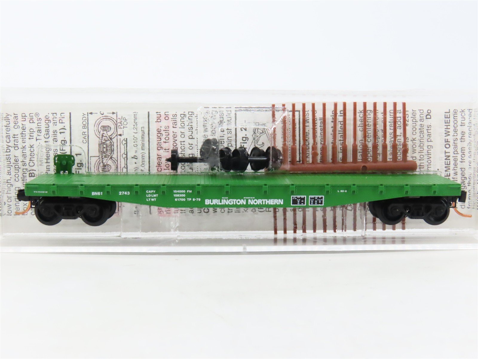 N Scale Micro-Trains MTL 45200 BN Burlington Northern 50' Flat Car #612743