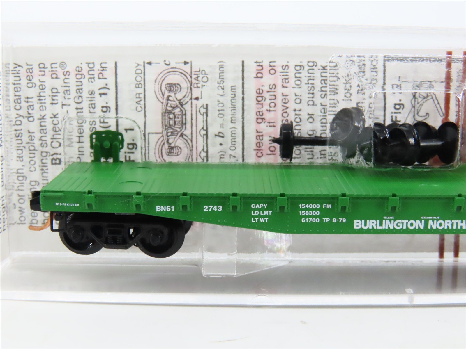 N Scale Micro-Trains MTL 45200 BN Burlington Northern 50' Flat Car #612743