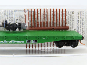 N Scale Micro-Trains MTL 45200 BN Burlington Northern 50' Flat Car #612743