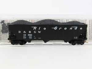 N Scale Micro-Trains MTL 108060 D&RGW Rio Grande 3-Bay Hopper #14689 w/Coal Load