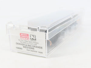 N Scale Micro-Trains MTL 108060 D&RGW Rio Grande 3-Bay Hopper #14689 w/Coal Load