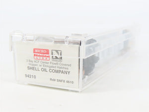 N Scale Micro-Trains MTL 94210 SNFX Shell Oil Company 3-Bay Covered Hopper #4610