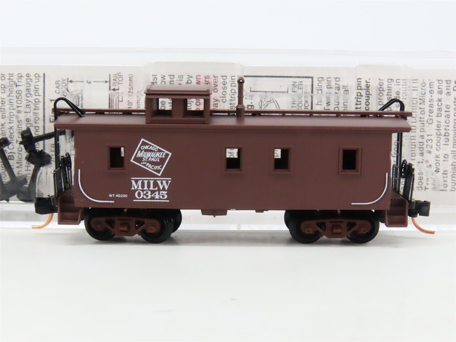 N Micro-Trains MTL 51230 MILW Chicago Milwaukee St. Paul & Pacific Caboose #0345