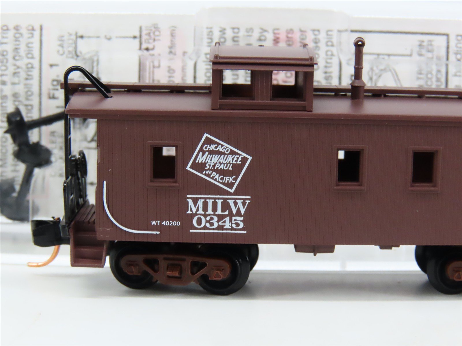 N Micro-Trains MTL 51230 MILW Chicago Milwaukee St. Paul & Pacific Caboose #0345
