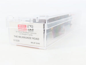 N Micro-Trains MTL 51230 MILW Chicago Milwaukee St. Paul & Pacific Caboose #0345