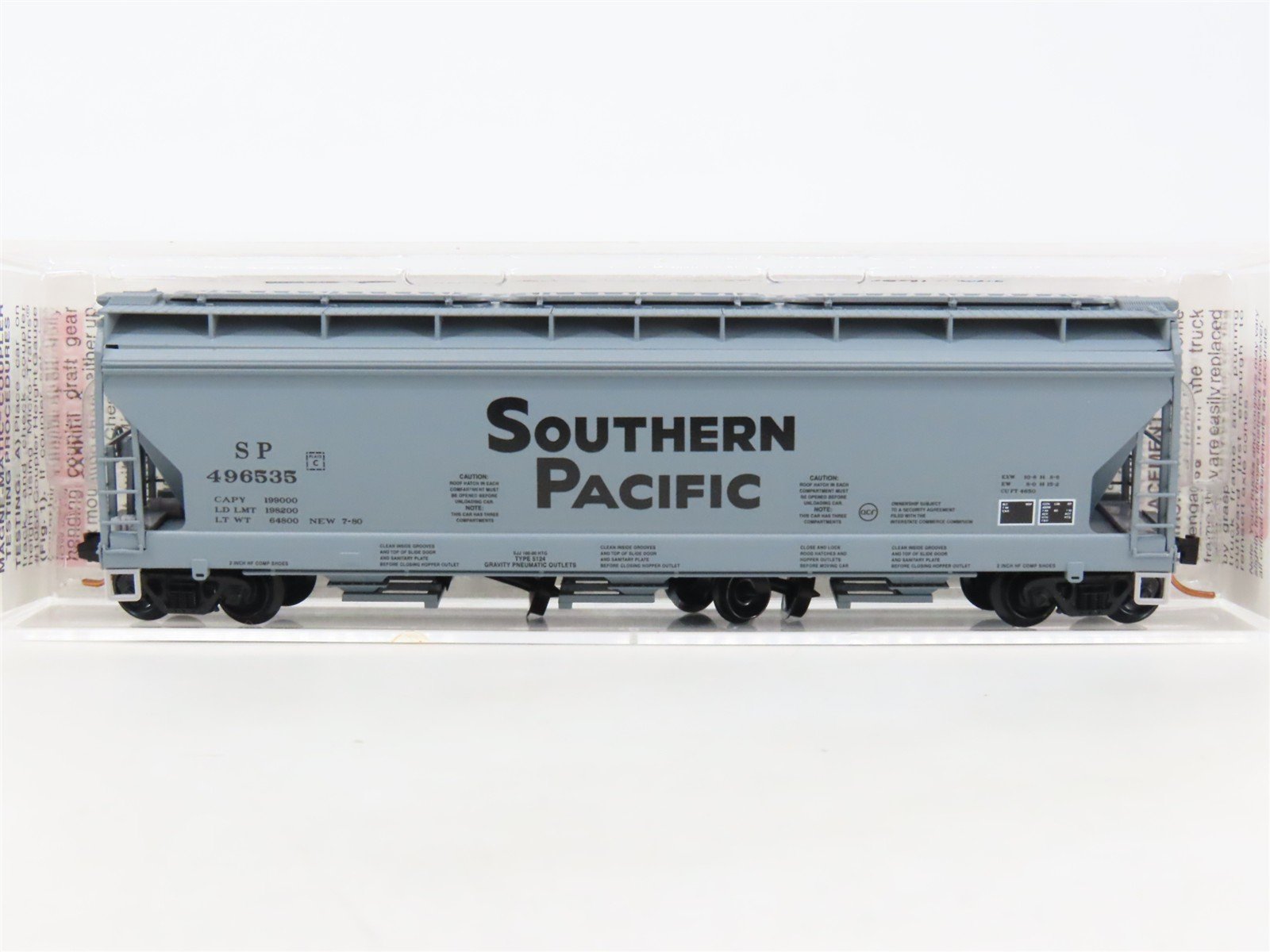 N Scale Micro-Trains MTL 94040 SP Southern Pacific 3-Bay Covered Hopper #496535