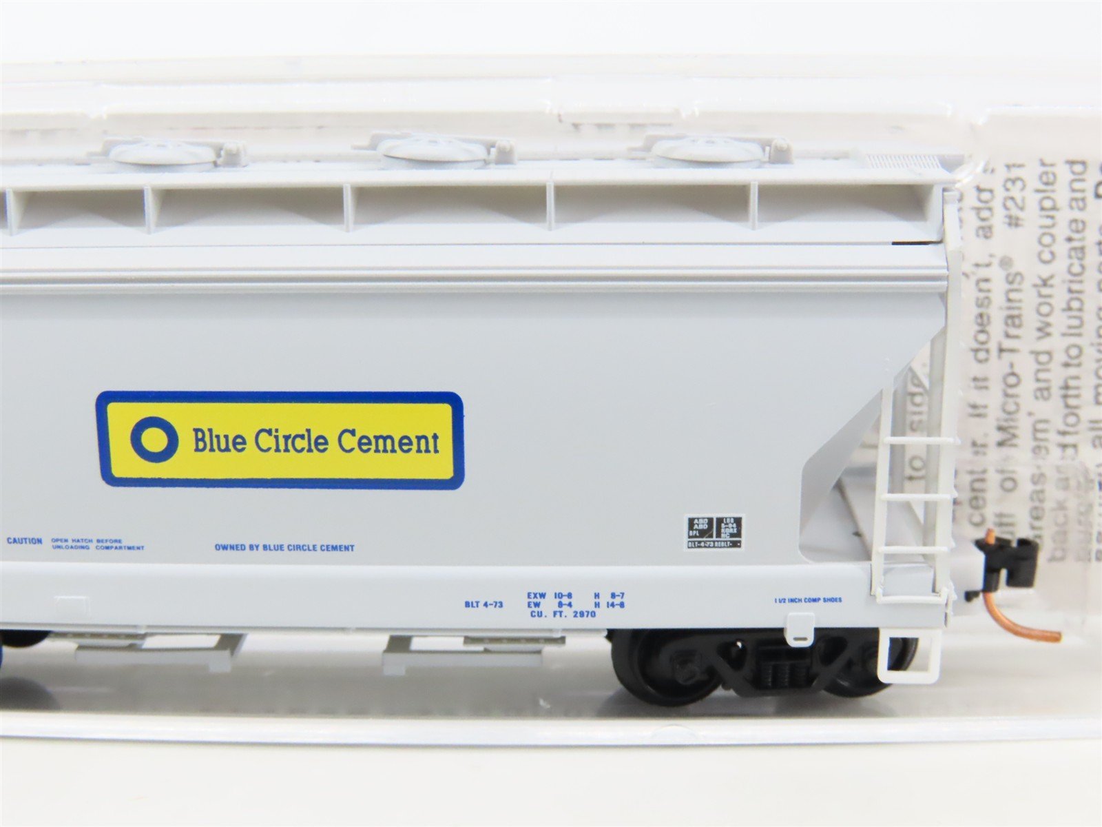 N Scale Micro-Trains MTL 92180 BCAX Blue Circle Cement 2-Bay Covered Hopper #7