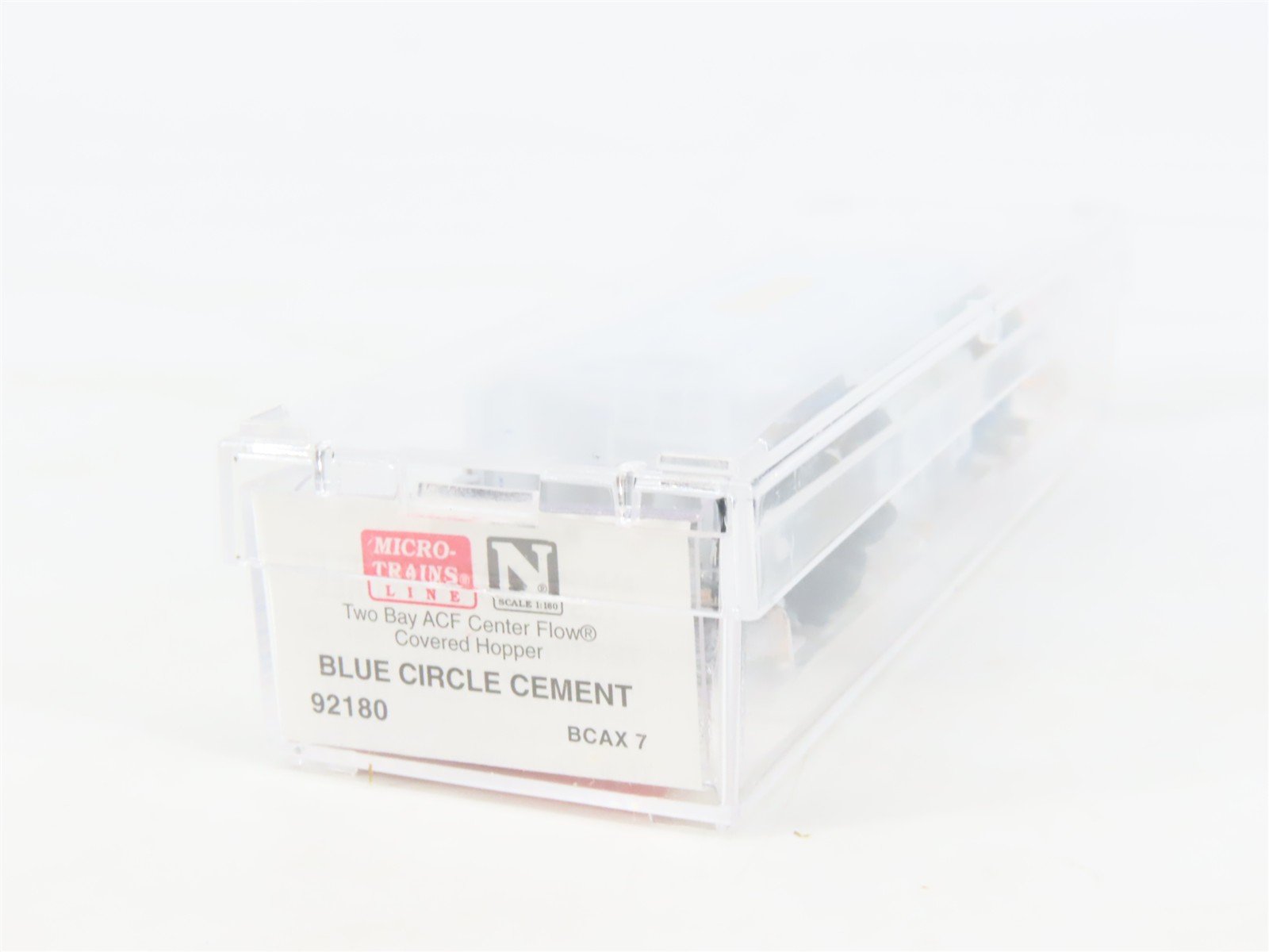 N Scale Micro-Trains MTL 92180 BCAX Blue Circle Cement 2-Bay Covered Hopper #7