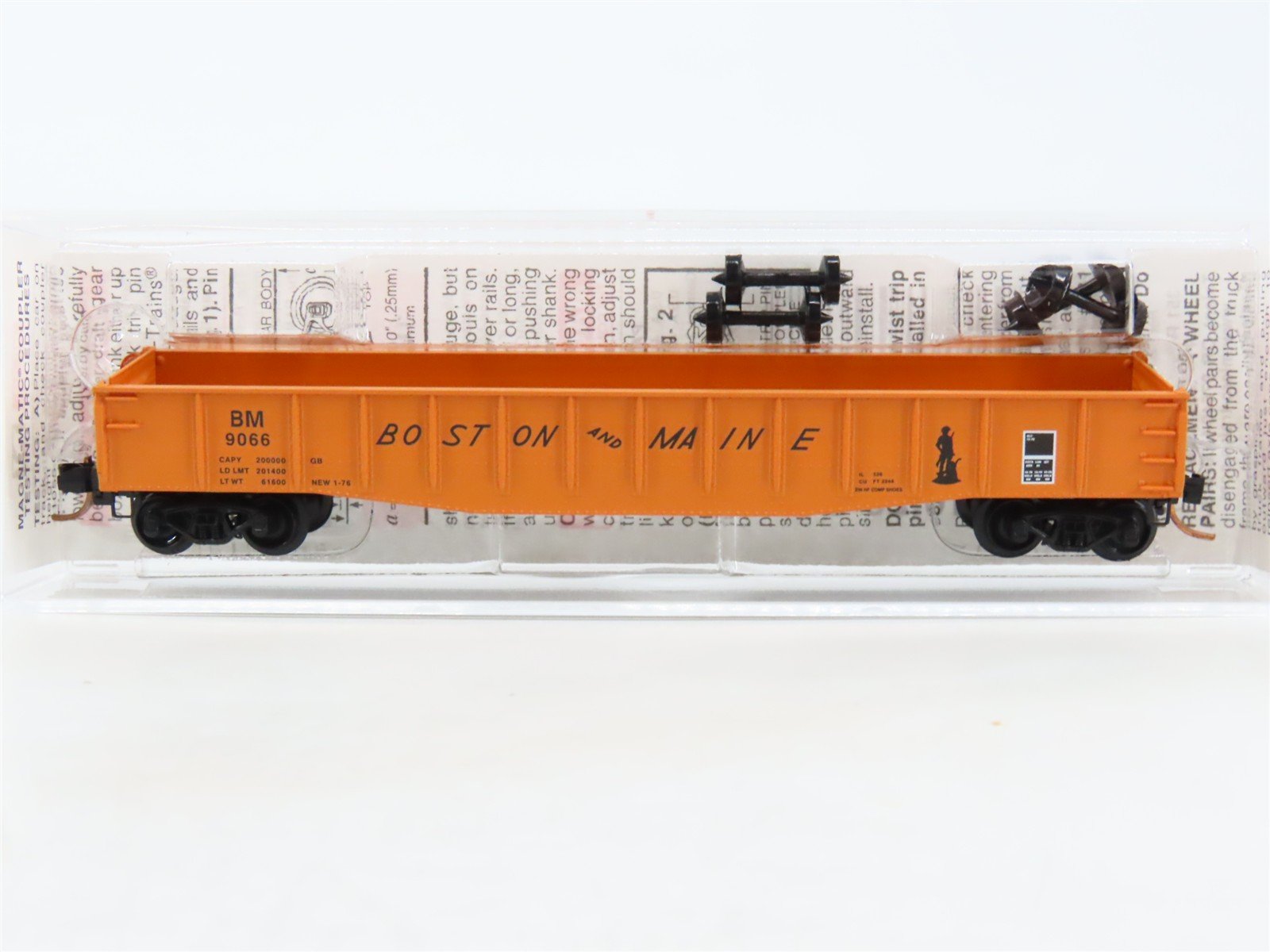 N Scle Micro-Trains MTL 46180 BM Boston & Maine 50' Fishbelly Side Gondola #9066