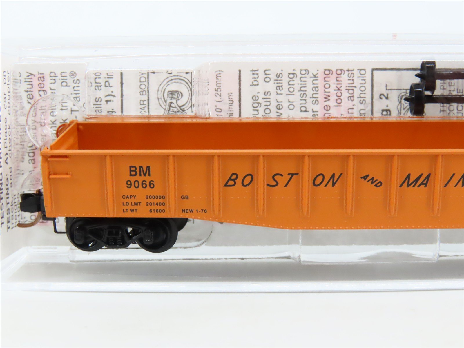 N Scle Micro-Trains MTL 46180 BM Boston & Maine 50' Fishbelly Side Gondola #9066