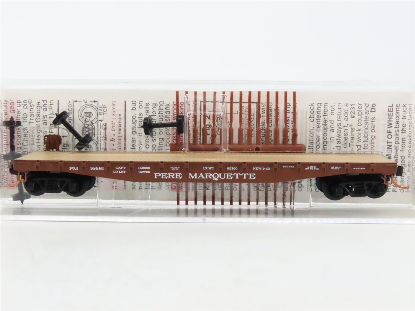N Micro-Trains MTL 45260 PM Pere Marquette 50' Fishbelly Side Flat Car #16681