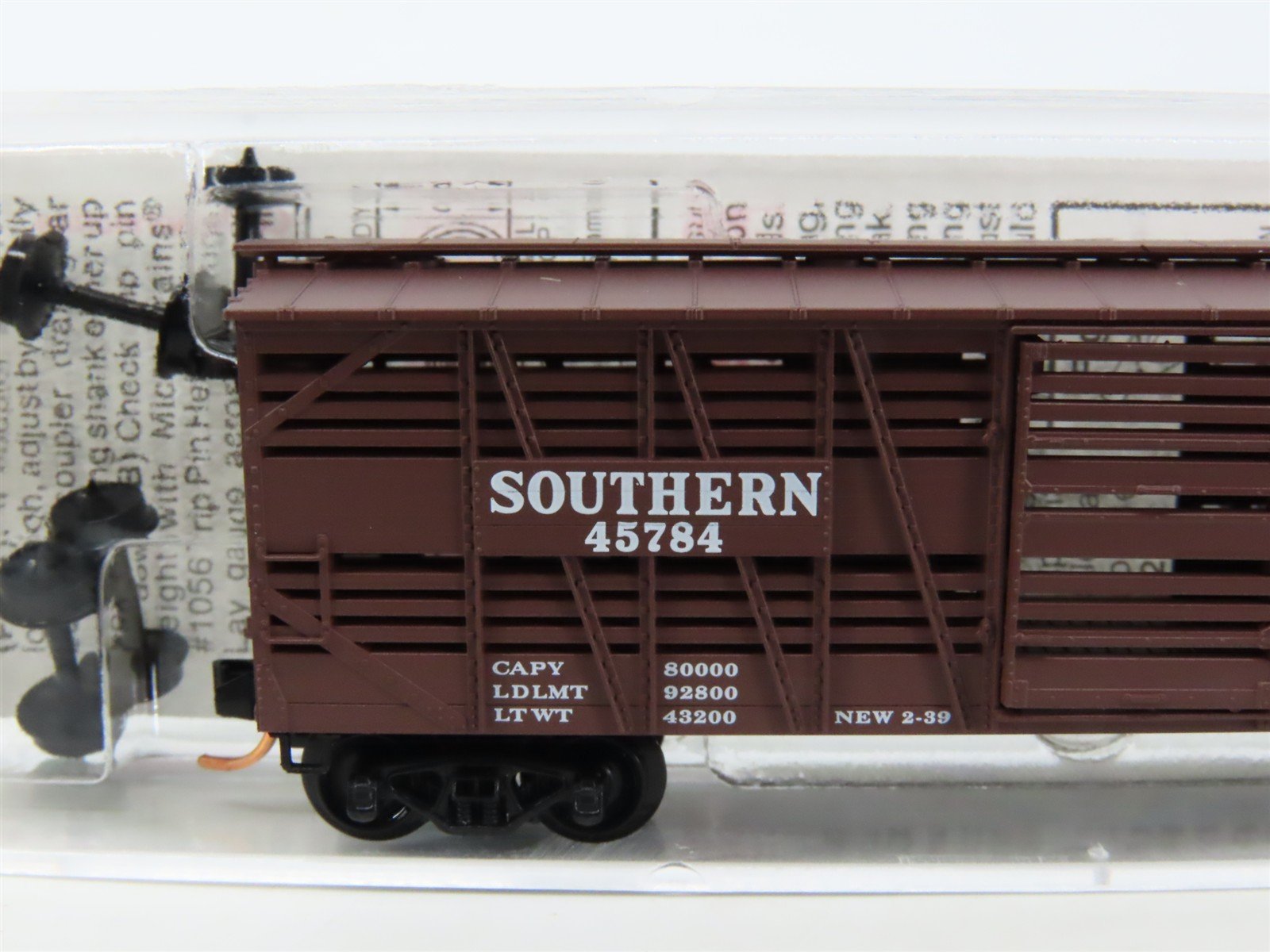 N Scale Micro-Trains MTL 35060 Southern Railway 40' Despatch Stock Car #45784