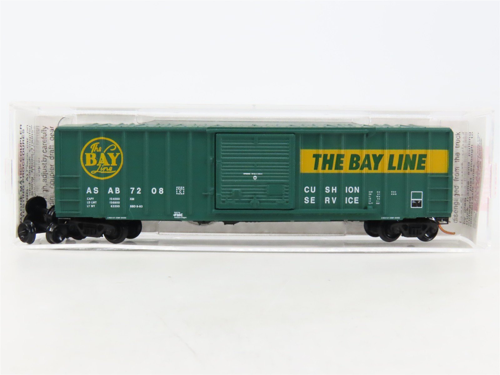 N Scale Micro-Trains MTL 25630 ASAB The Bay Line 50' Rib Side Box Car #7208