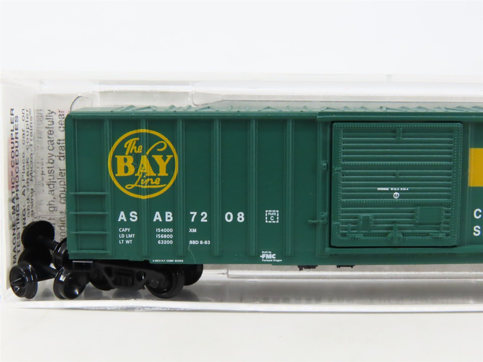 N Scale Micro-Trains MTL 25630 ASAB The Bay Line 50' Rib Side Box Car #7208