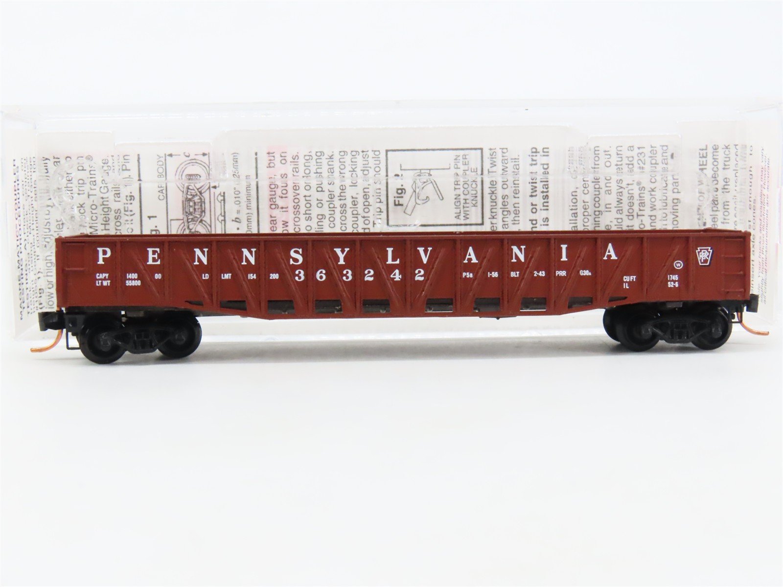 N Scale Micro-Trains MTL 62070 PRR Pennsylvania 50' Gondola w/ Drop Ends #363242