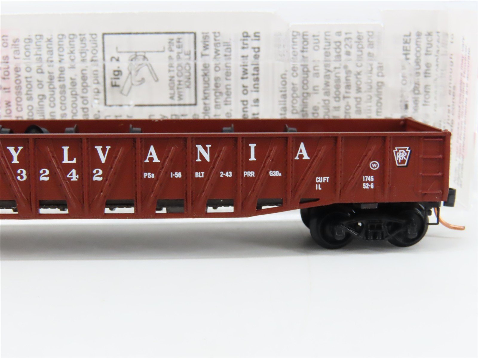 N Scale Micro-Trains MTL 62070 PRR Pennsylvania 50' Gondola w/ Drop Ends #363242