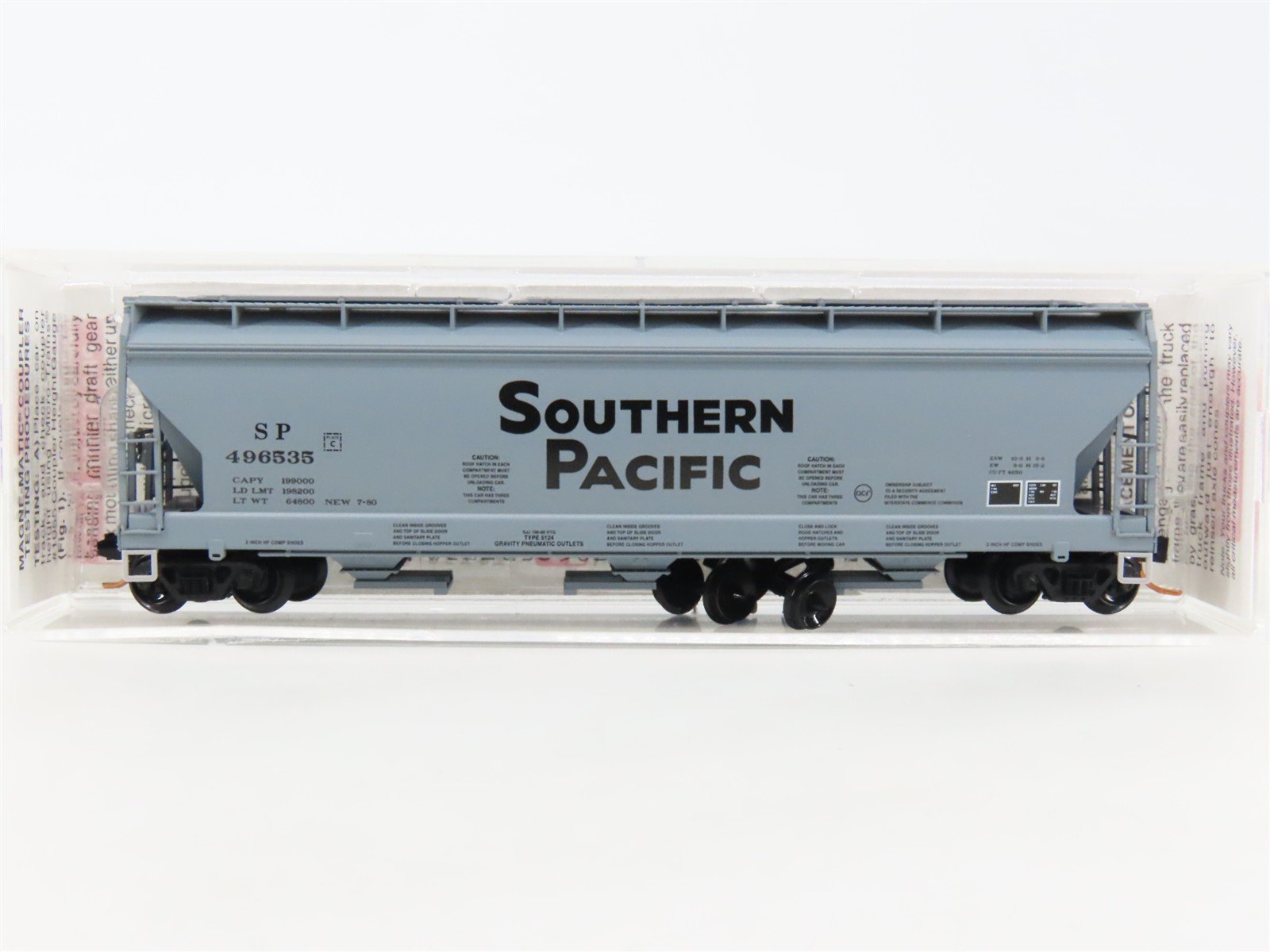 N Scale Micro-Trains MTL 94040 SP Southern Pacific 3-Bay Covered Hopper #496535
