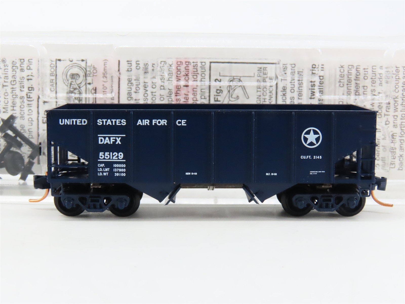 N Micro-Trains MTL 56120 DAFX United States Air Force 2-Bay Open Hopper #55129