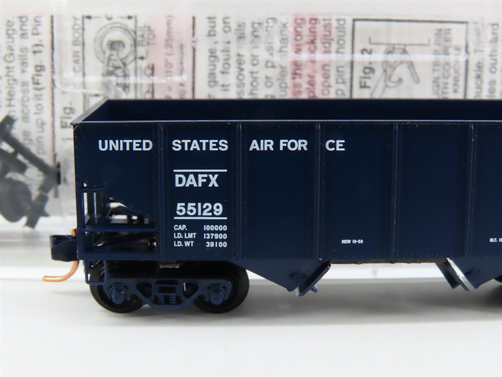 N Micro-Trains MTL 56120 DAFX United States Air Force 2-Bay Open Hopper #55129