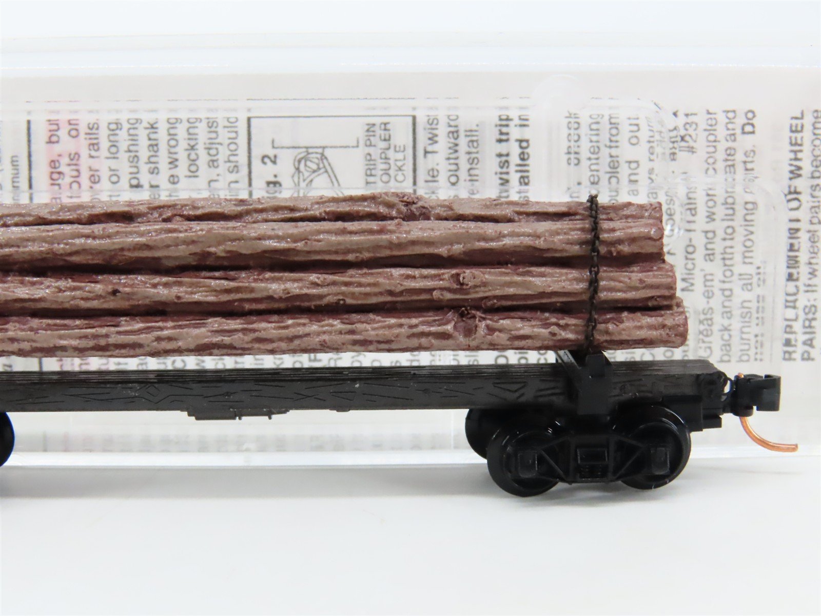 N Scale Micro-Trains MTL 113020 40' Skeleton Log Car w/ Log Load #2