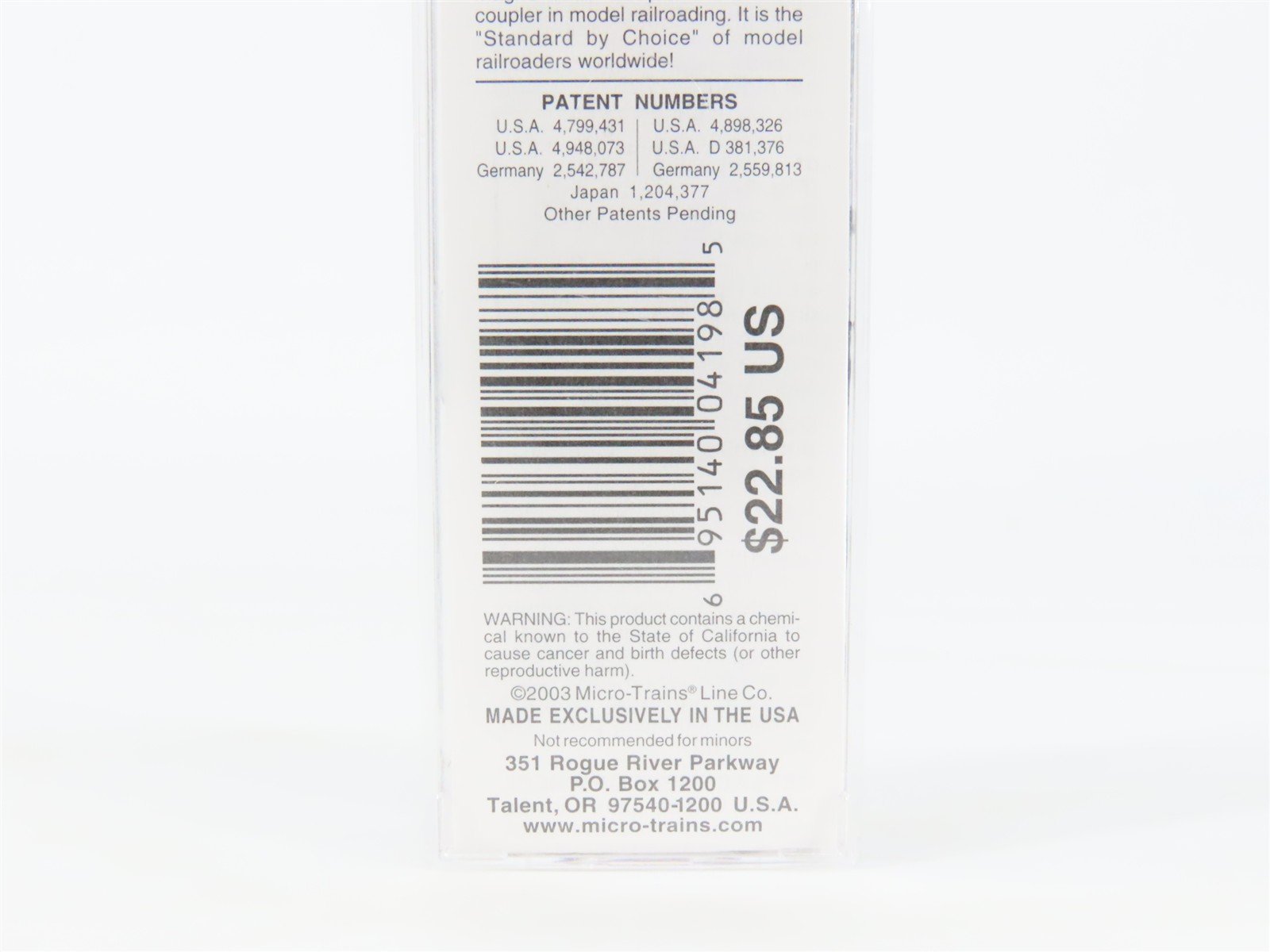 N Scale Micro-Trains MTL 93080 SSIX FMC Chemicals 3-Bay Covered Hopper #1059