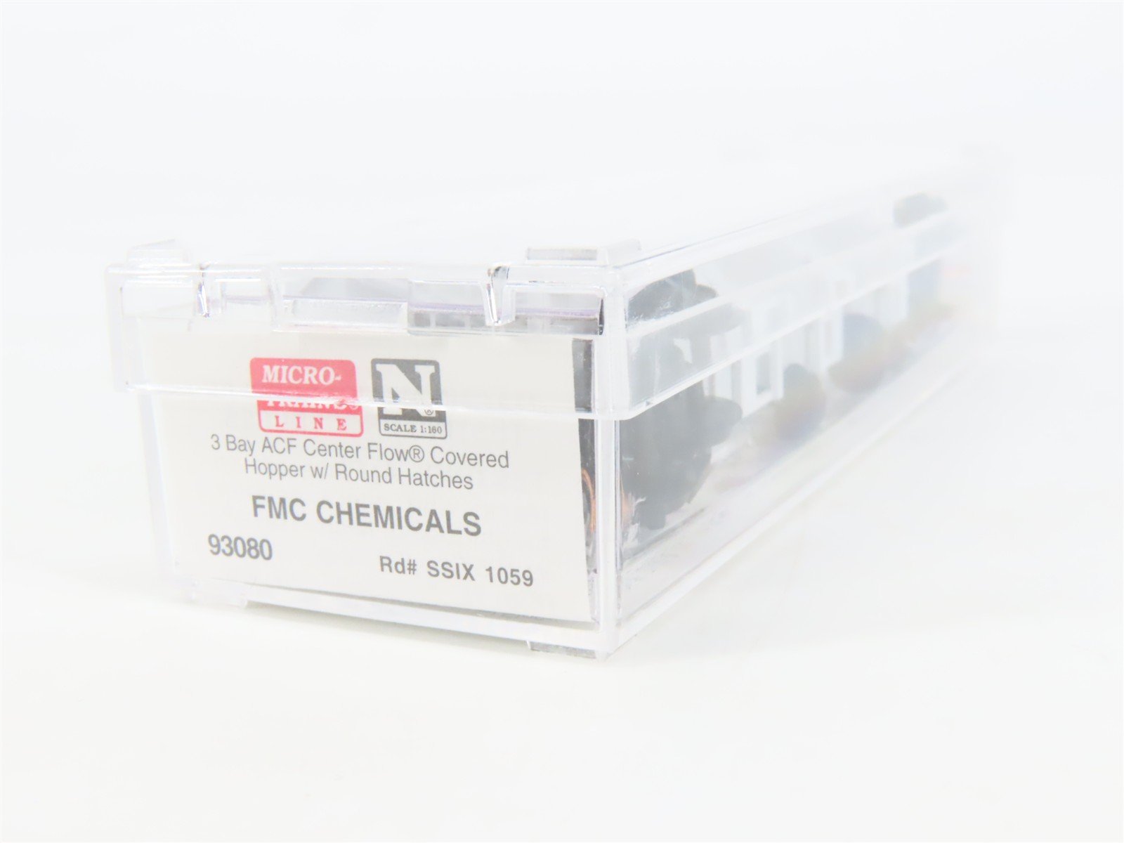 N Scale Micro-Trains MTL 93080 SSIX FMC Chemicals 3-Bay Covered Hopper #1059