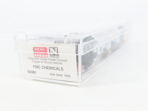 N Scale Micro-Trains MTL 93080 SSIX FMC Chemicals 3-Bay Covered Hopper #1059