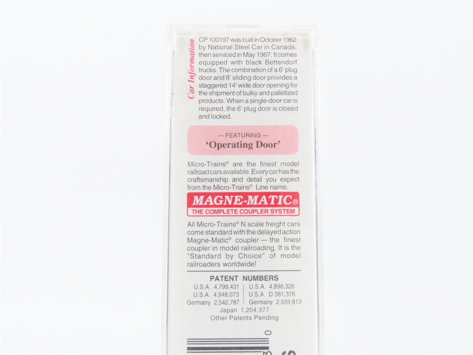 N Scale Micro-Trains MTL 22110 CP Canadian Pacific 40' Box Car #100197