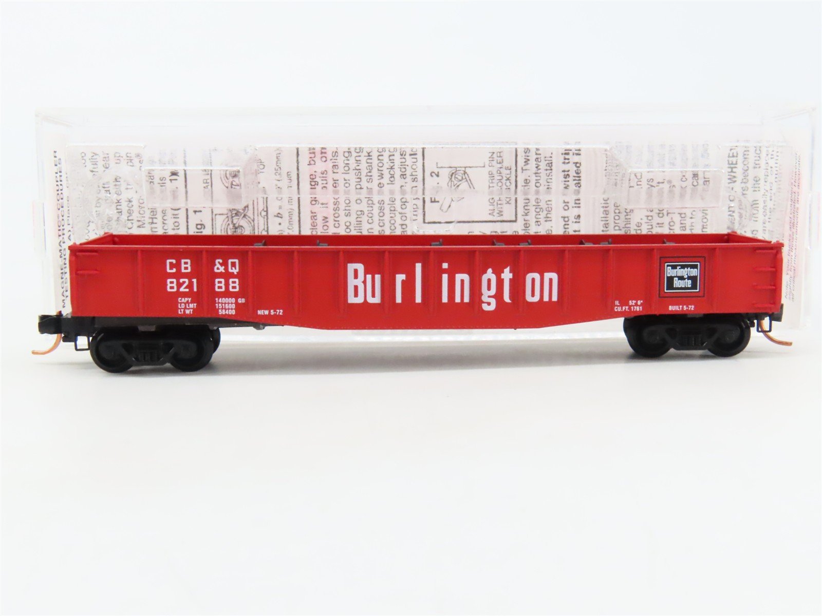 N Scale Micro-Trains MTL 46030 CB&Q Burlington Route 50' Gondola #82188