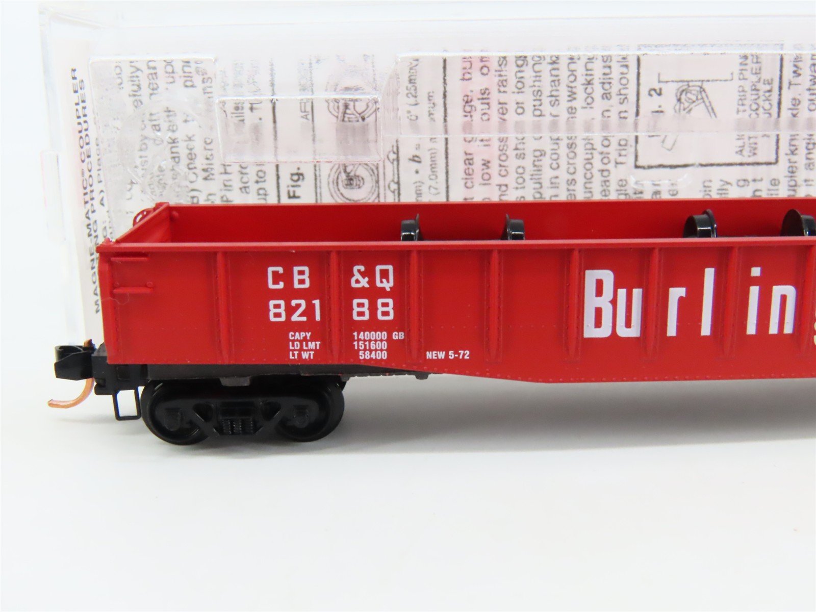 N Scale Micro-Trains MTL 46030 CB&Q Burlington Route 50' Gondola #82188