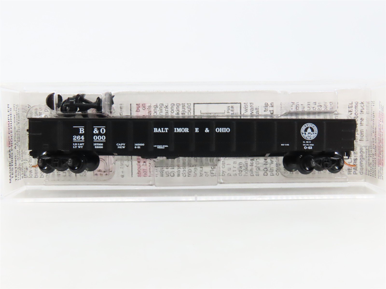 N Scale Micro-Trains MTL 105030 B&O Baltimore & Ohio 50' Gondola #264000