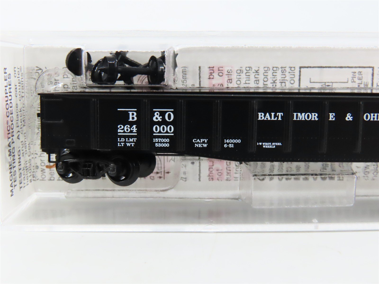 N Scale Micro-Trains MTL 105030 B&O Baltimore & Ohio 50' Gondola #264000