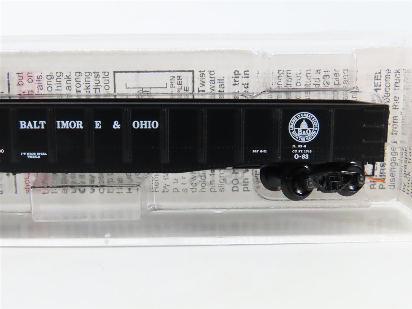 N Scale Micro-Trains MTL 105030 B&O Baltimore & Ohio 50' Gondola #264000