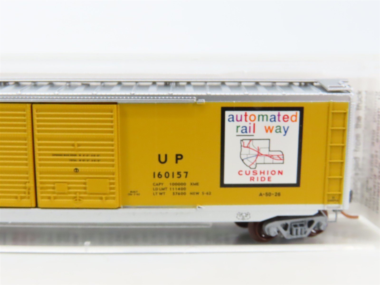 N Micro-Trains MTL 34310 UP Union Pacific Automated Rail Way 50' Box Car #160157