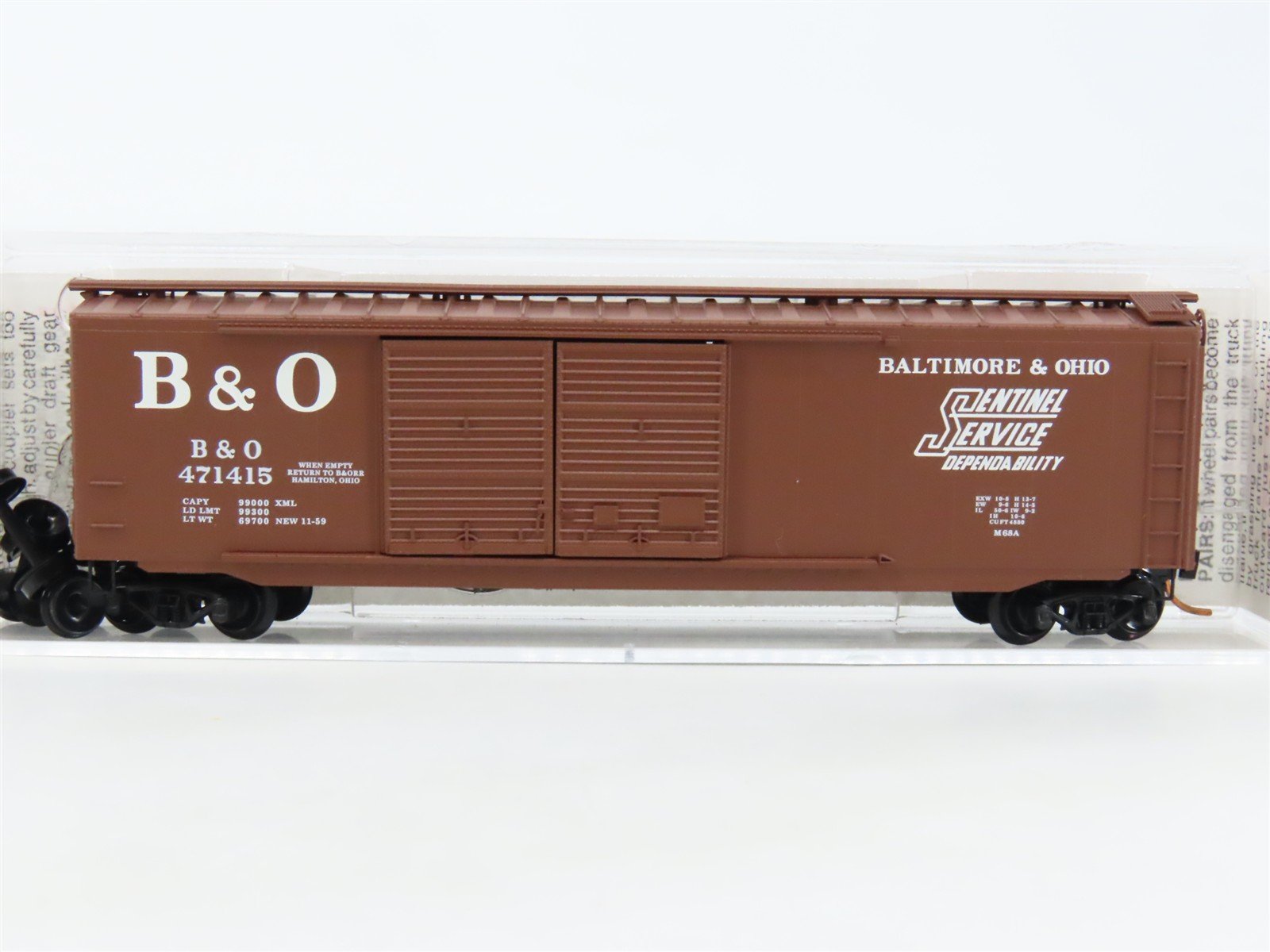 N Scale Micro-Trains MTL 34070 B&O Sentinel Service 50' Box Car #471415