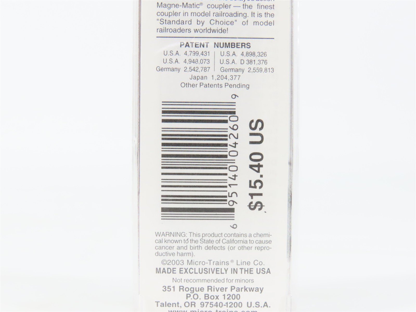 N Scale Micro-Trains MTL 34070 B&O Sentinel Service 50' Box Car #471415