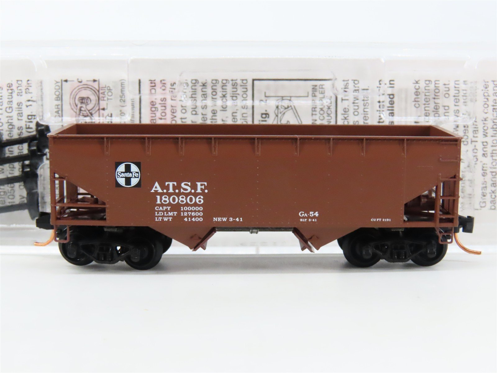 N Scale Micro-Trains MTL 55010 ATSF Santa Fe 2-Bay Open Hopper #180806