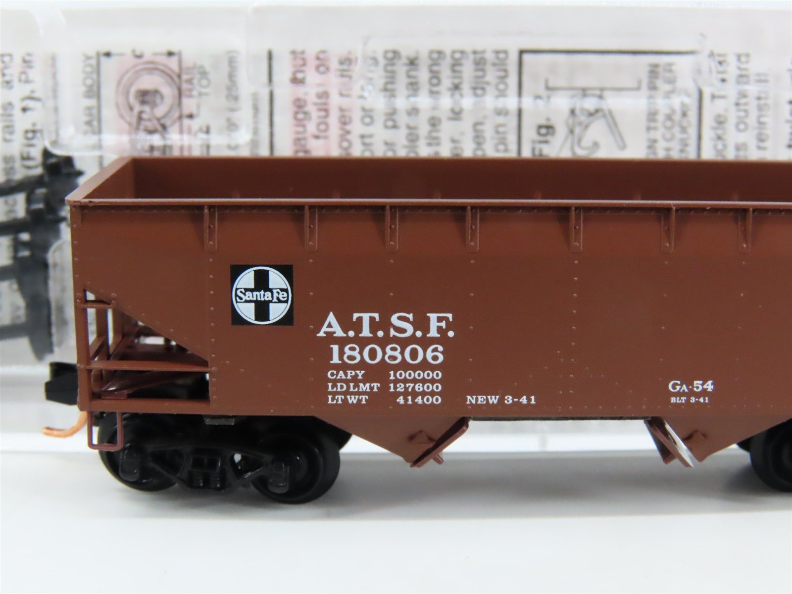 N Scale Micro-Trains MTL 55010 ATSF Santa Fe 2-Bay Open Hopper #180806