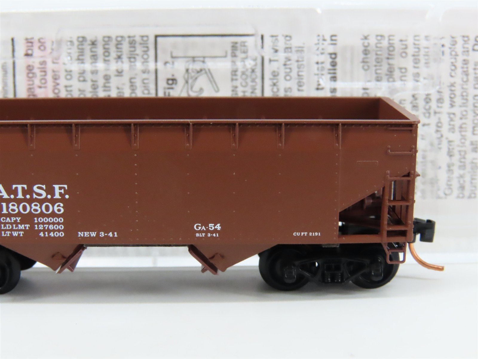 N Scale Micro-Trains MTL 55010 ATSF Santa Fe 2-Bay Open Hopper #180806