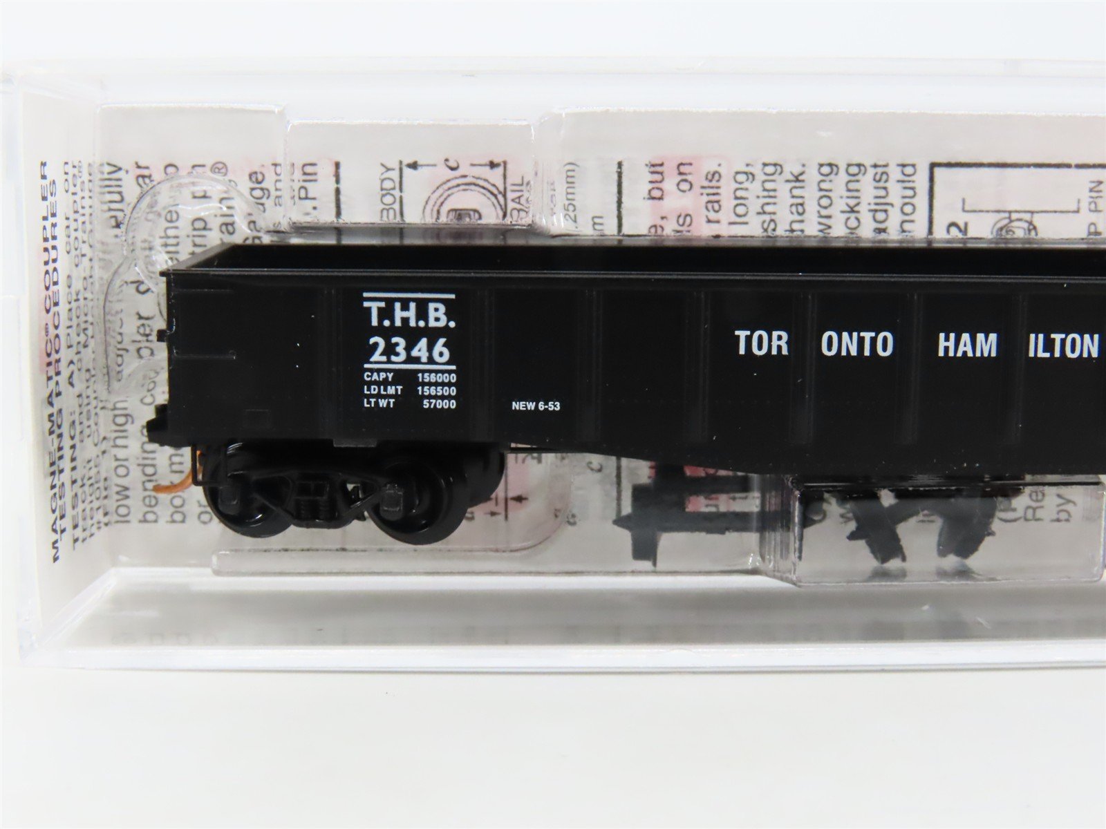N Scale Micro-Trains MTL 105100 THB Toronto Hamilton & Buffalo 50' Gondola #2346