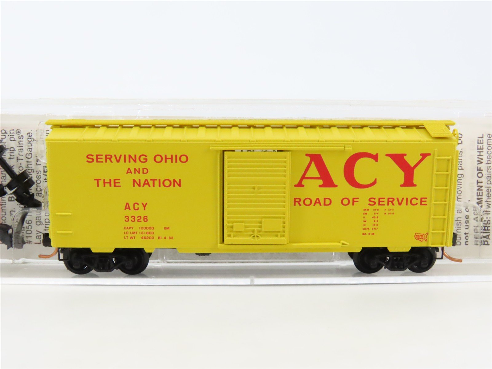 N Scale Micro-Trains MTL 20180 ACY Akron Canton & Youngstown 40' Box Car #3326