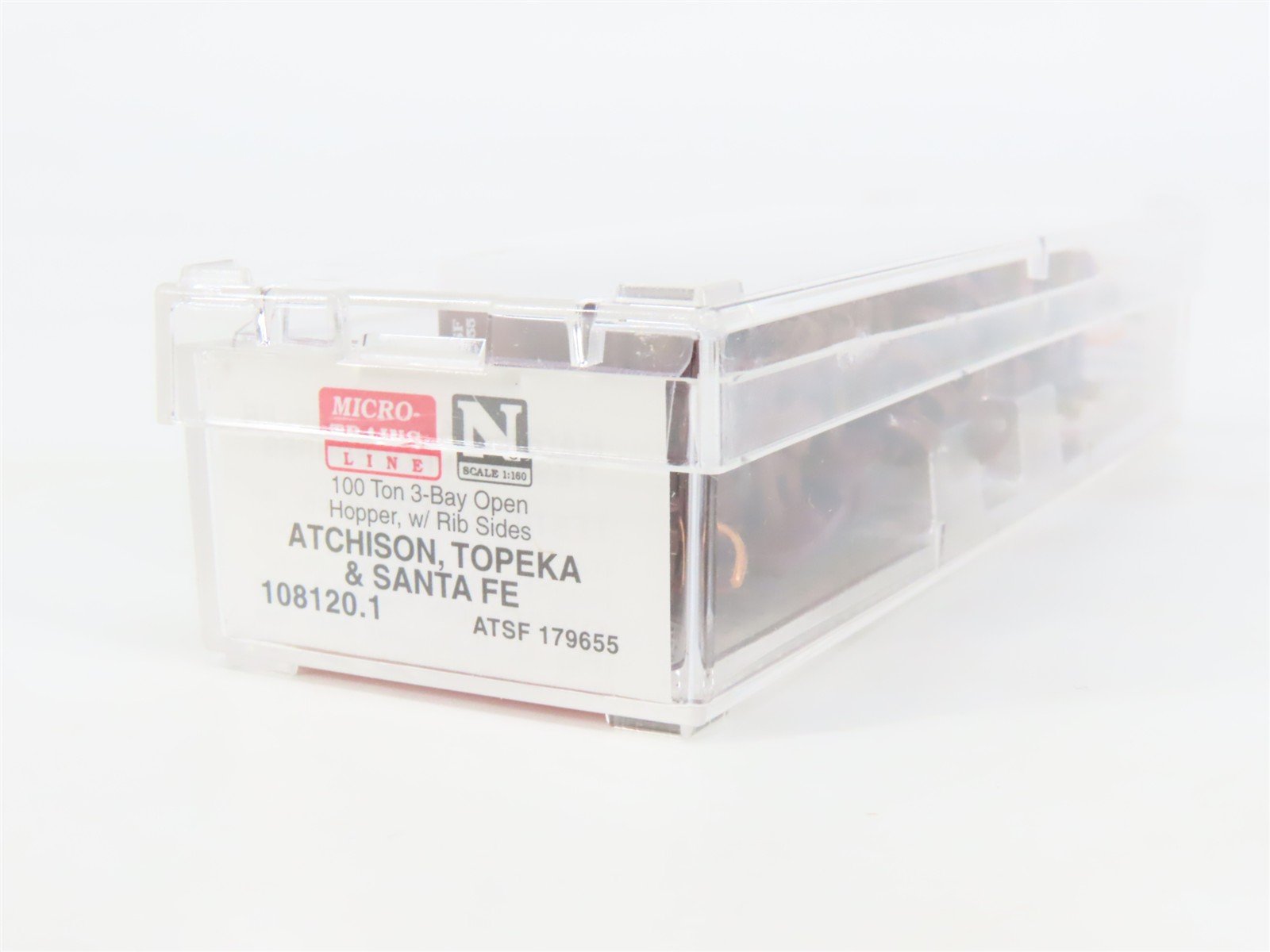 N Scale Micro-Trains MTL 108120.1 ATSF Santa Fe 3-Bay Hopper #179655 w/ Load
