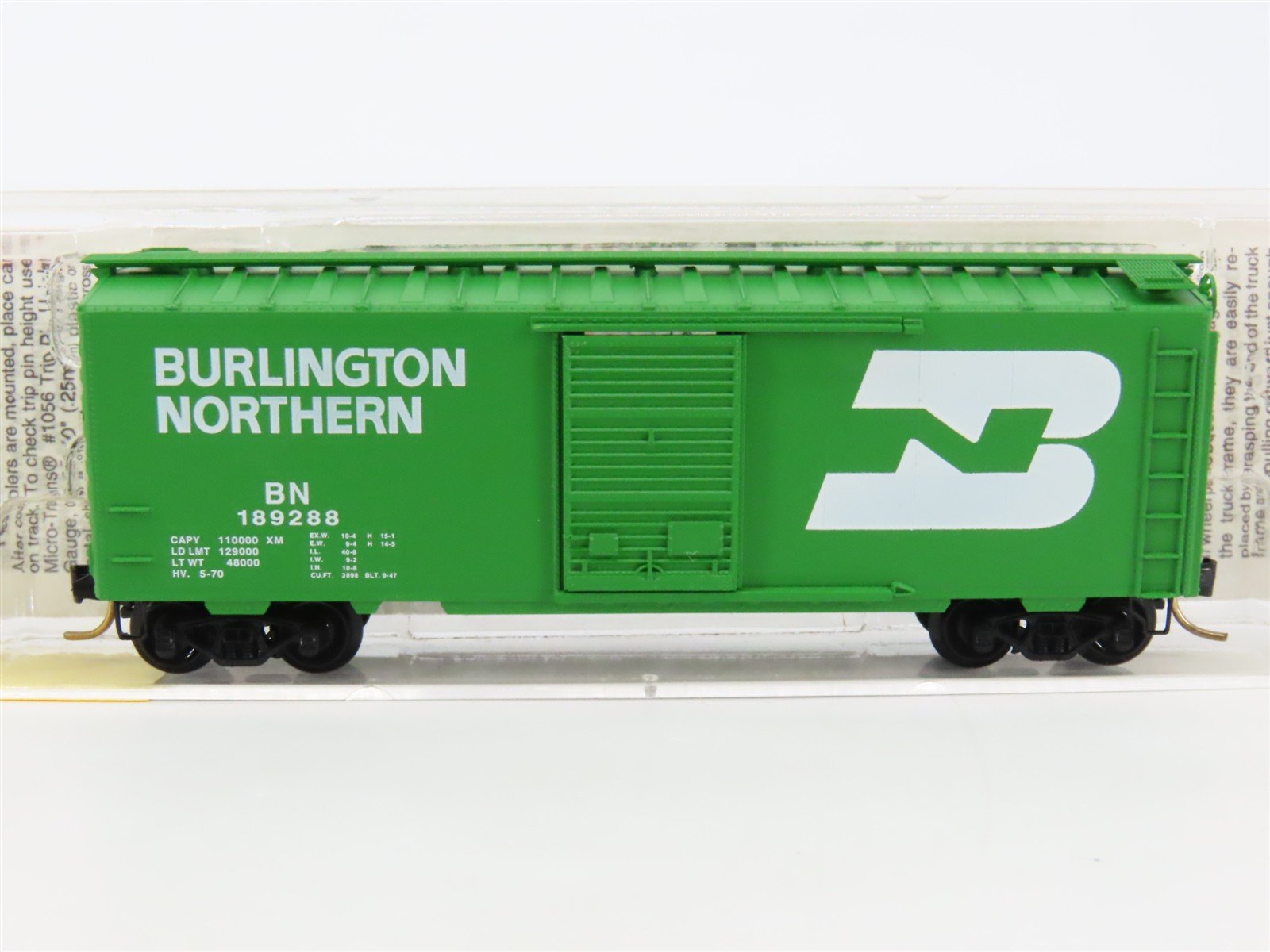 N Scale Micro-Trains MTL 20306/2 BN Burlington Northern 40' Box Car #189288